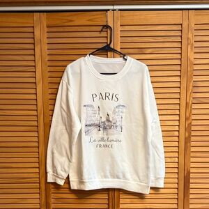 SHEIN White Paris Graphic Sweatshirt